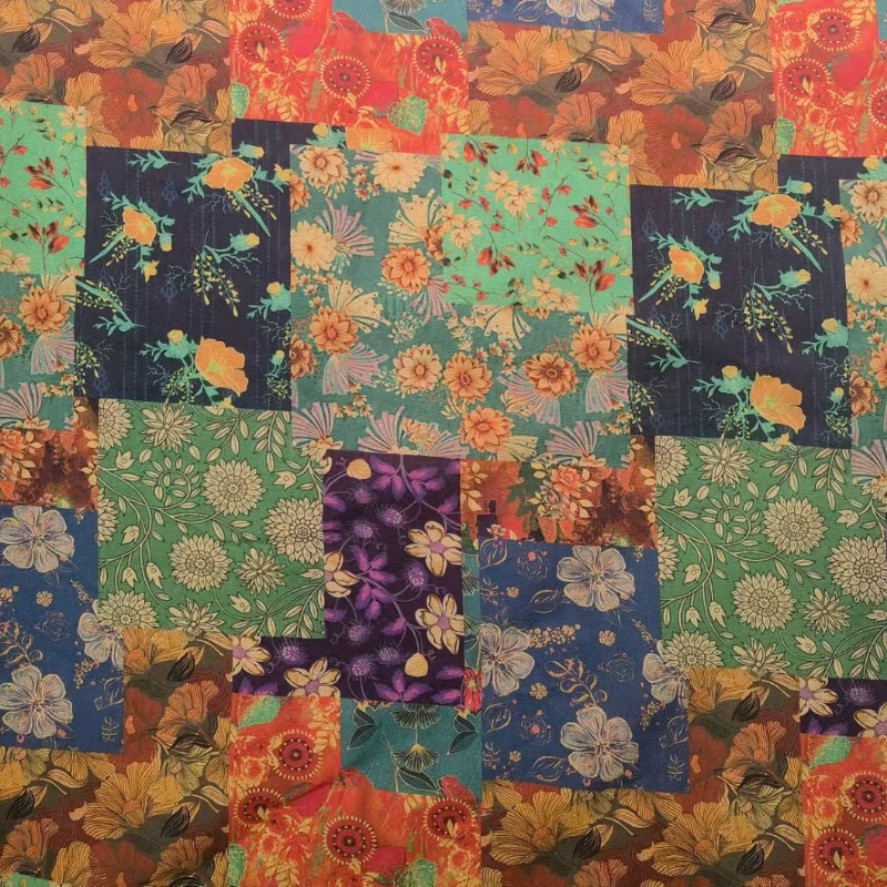Linen Table Runner - 0.5m Cotton Linen Irregular Splicing Printed