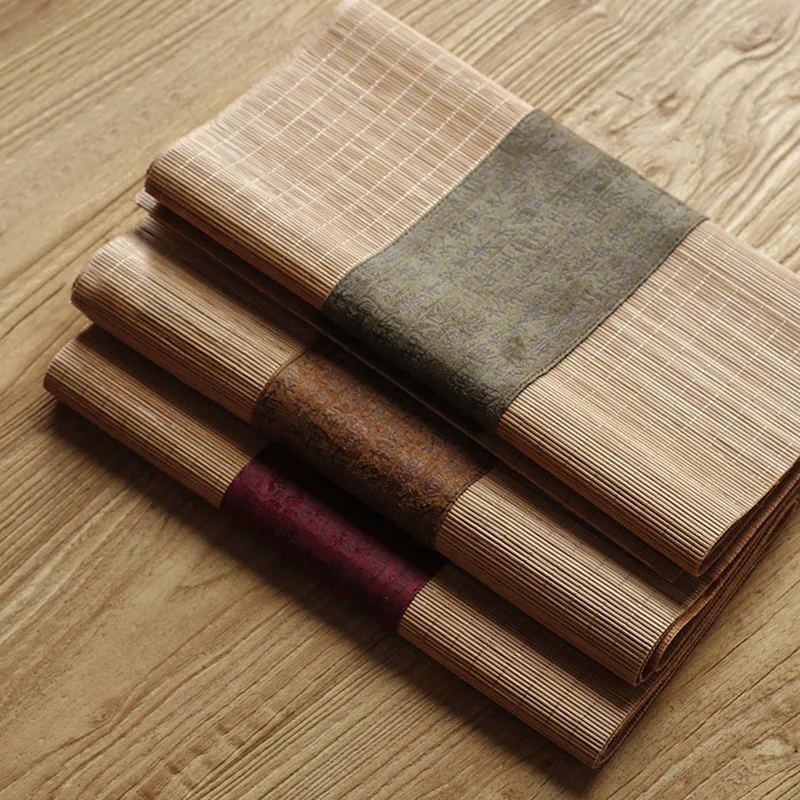 Linen Table Runner - Fabric Bamboo Tea Mat Linen Zen