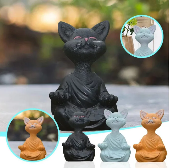 Meditation Cat Sculpture Garde - огляд і ціна Home Decor Za