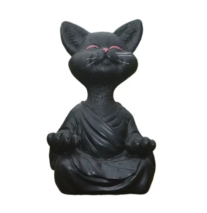 Meditation Cat Sculpture Garde - огляд і ціна Home Decor Za