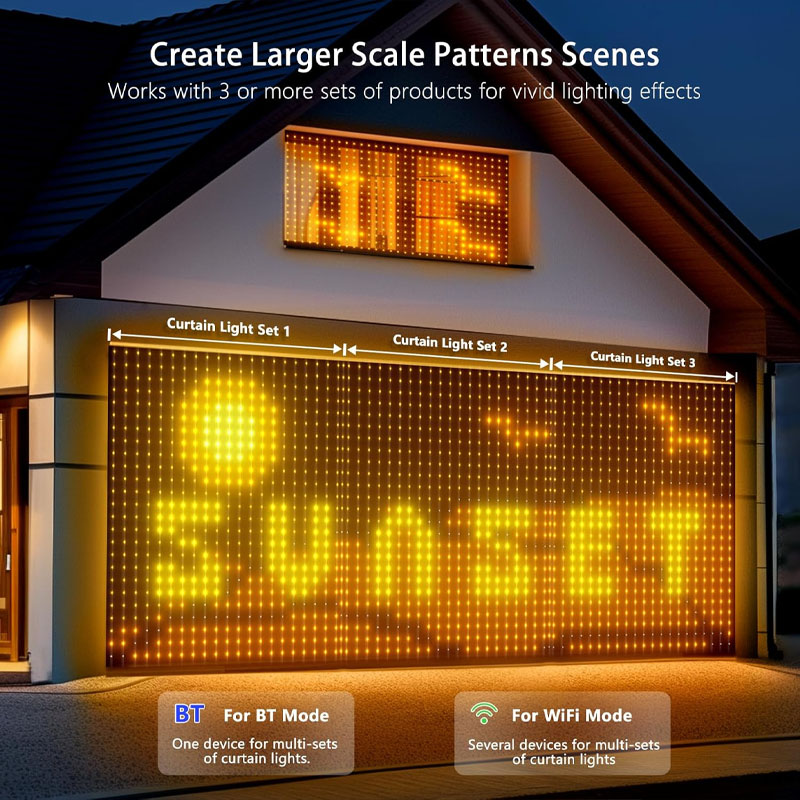 1/2PCS 400LEDs Smart Curtain L - огляд і ціна Home Decor Free App