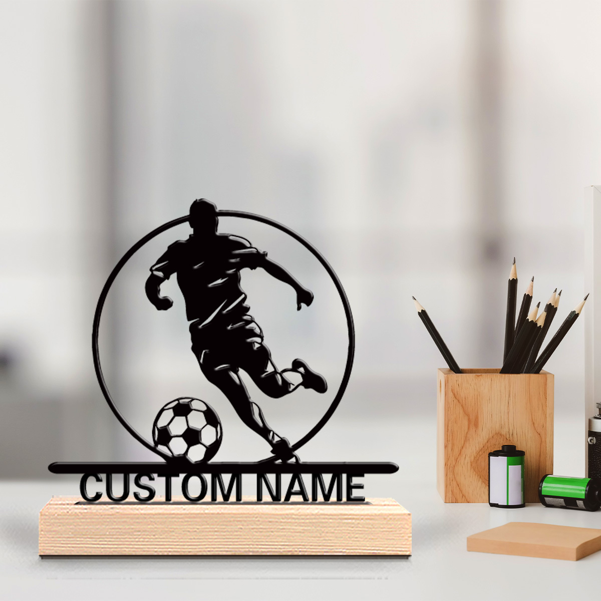 Custom Soccer Player Metal Sta - огляд і ціна Home Decor Theme