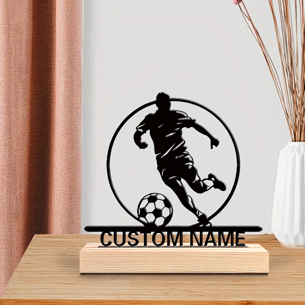 Custom Soccer Player Metal Sta - огляд і ціна Home Decor Theme
