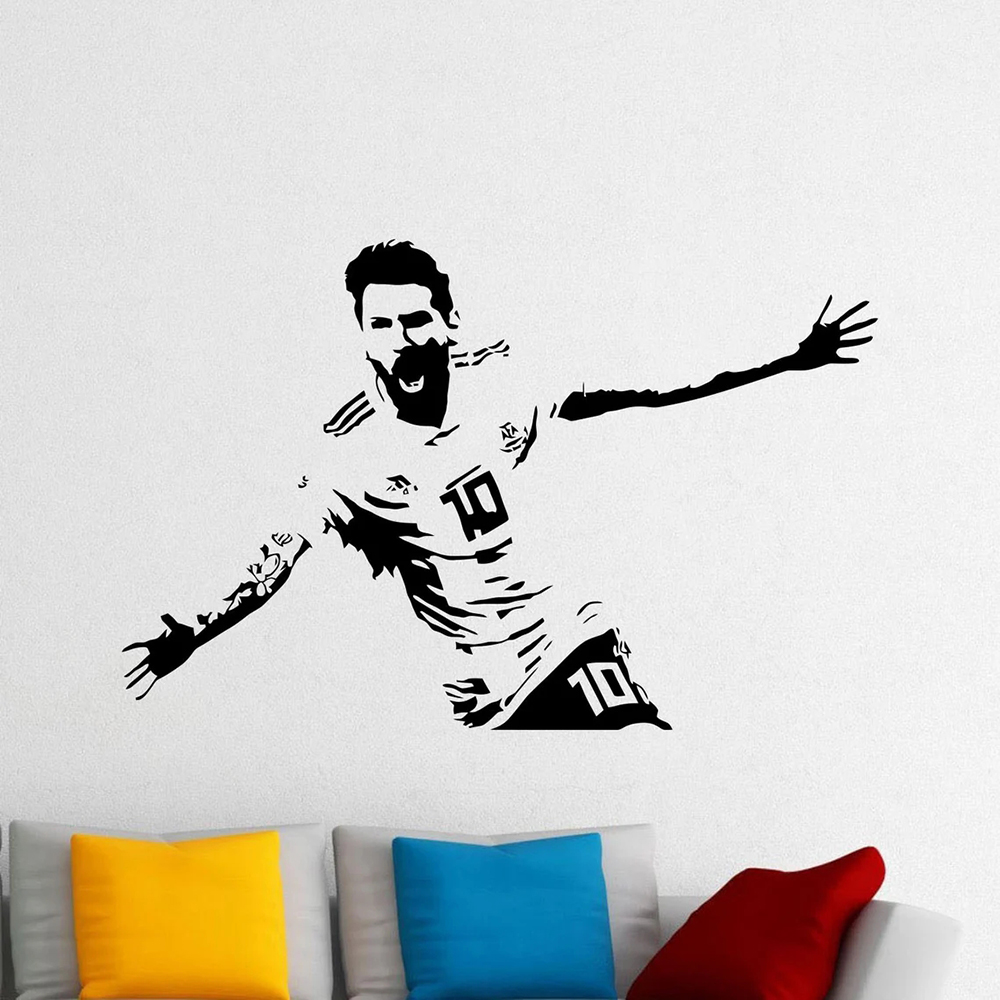 Messi Wall Decal Vinyl Sticker - огляд і ціна Home Decor Indonesia