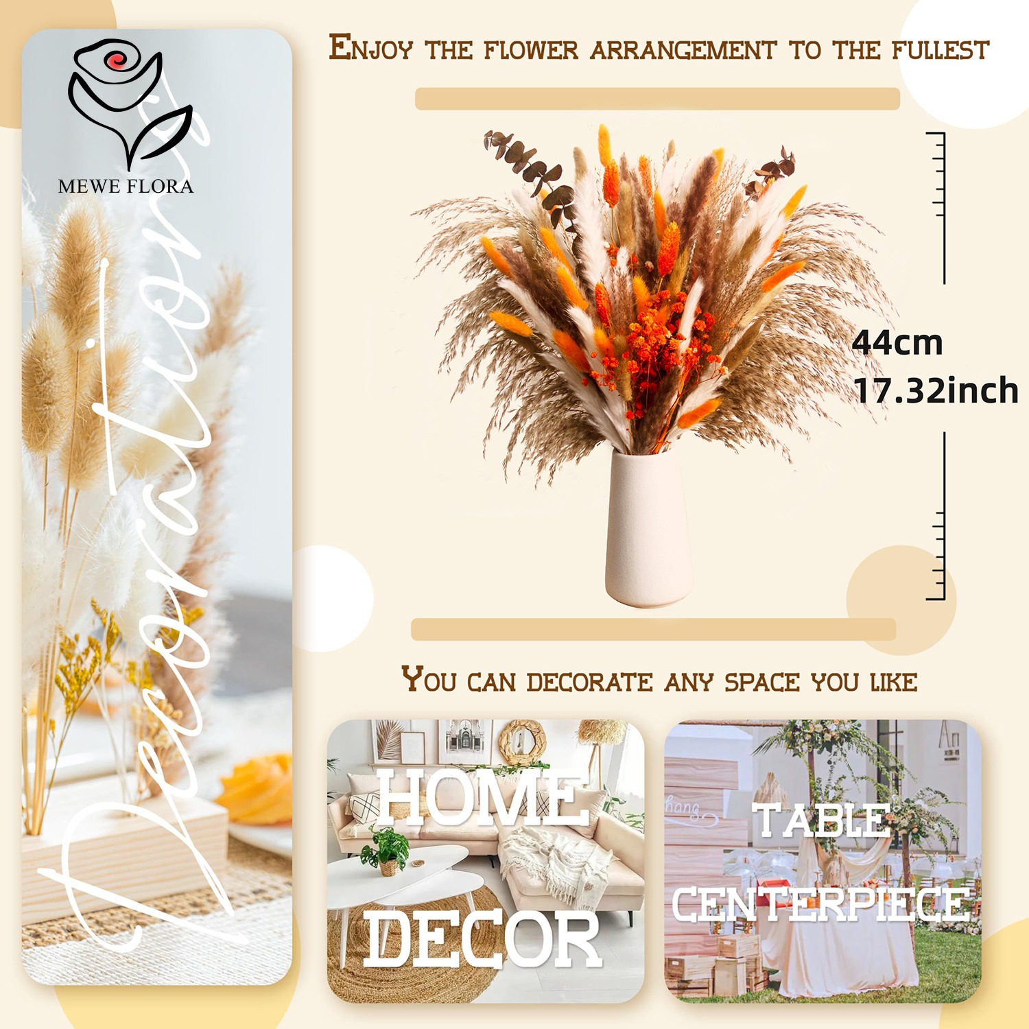 Dried Natural Flowers Pampas B - огляд і ціна Pampas Grass Decor