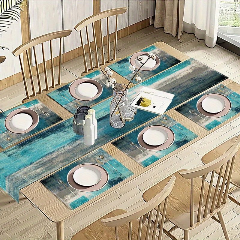 VIKAMA Morandi Abstract Ink Ta - огляд і ціна Linen Table Runner