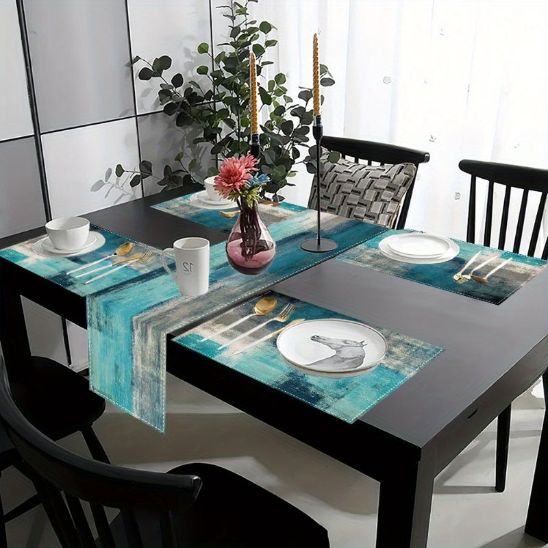 VIKAMA Morandi Abstract Ink Ta - огляд і ціна Linen Table Runner